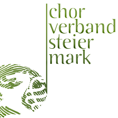 Das Logo für Chorverband Steiermark Mark zeigt einen grünen Fingerabdruck mit einer menschlichen Figur und Musiknoten. Der Text lautet 'Chorverband Steiermark Mark'.