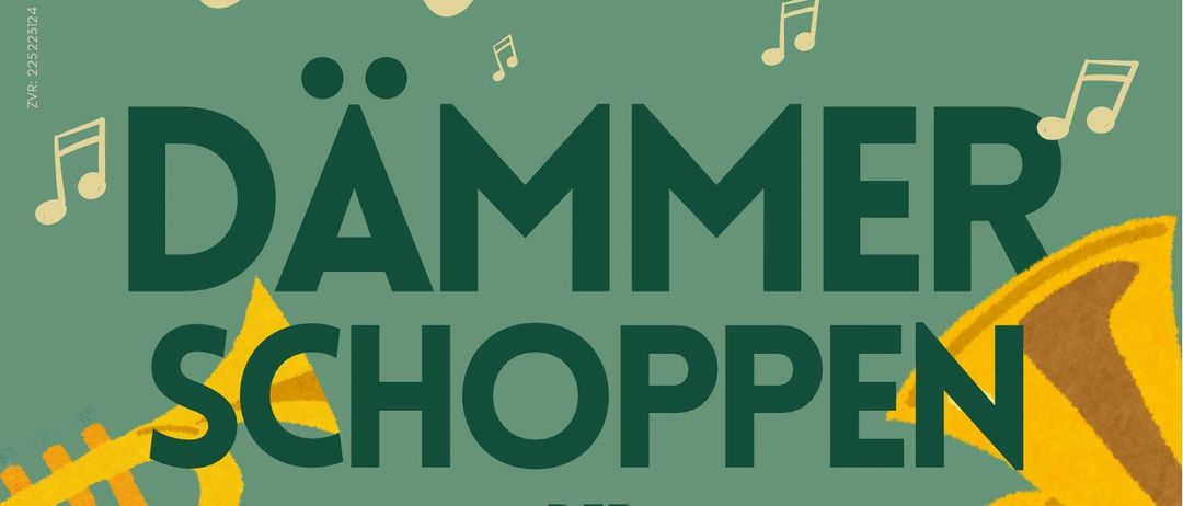 Ein Plakat für Dämmerschoppen, ein Marktmusik-Event mit Seipi7 am 20. Juni 2026 um 18:00 Uhr auf dem Kürbisbauernhof Zachenegger. Das Plakat zeigt musikalische Instrumente.