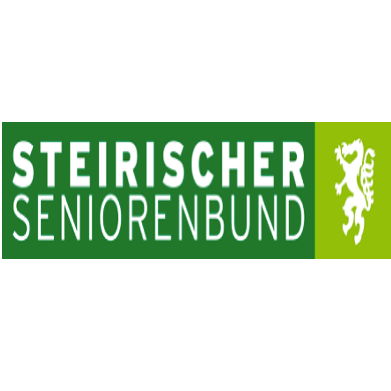 Das Logo für 'Steirischer Seniorenbund' ist grün und weiß. Es zeigt einen stilisierten Löwen in Weiß auf der rechten Seite. Der Text ist fett und großgeschrieben.