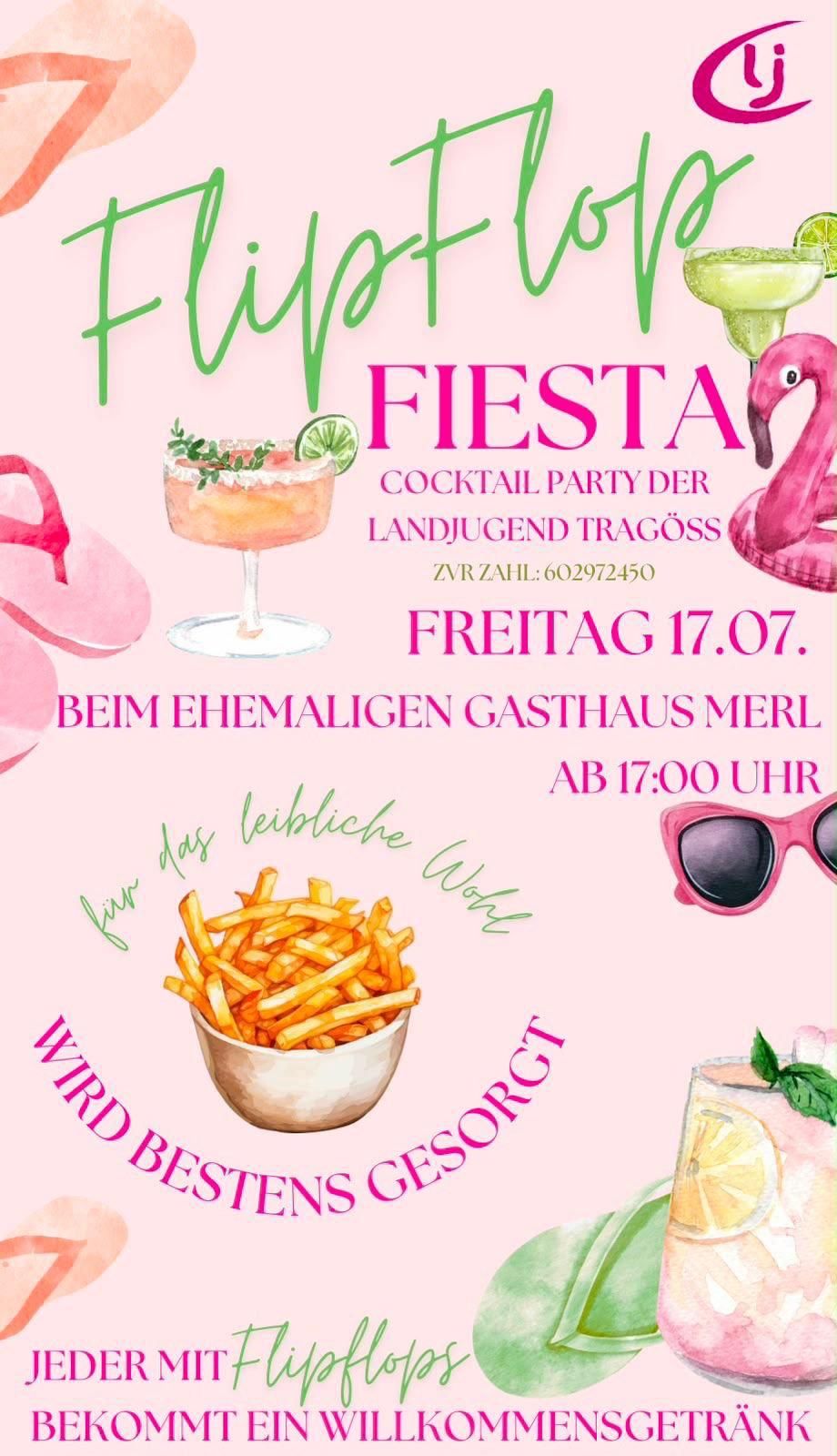 Cocktail party at former Gasthaus Merl. Friday, July 17th, starting at 5 PM. RSVP: 602972450. Enjoy a margarita and French fries.