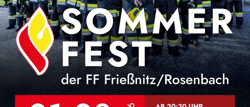 Die Feuerwehrleute aus FreiBnitz/Rosenbach veranstalten am 1. August 2026 ein Sommerfest ab 20:30 Uhr im alten Risthaus. FolkXtime wird auftreten.