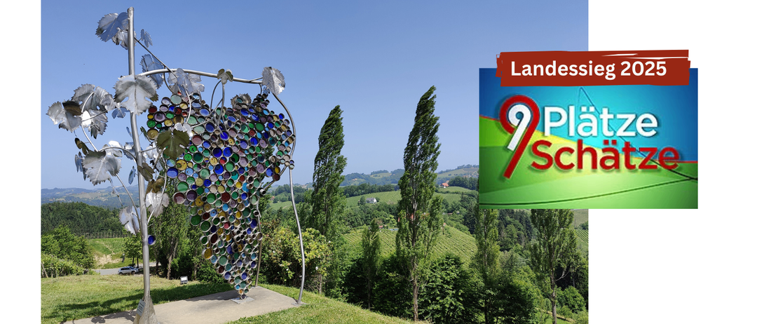 Anzeige für den Gemeindewandertag am Ostermontag, 6. April 2026. Start/Ziel: Größte Traube der Welt am Eorykogel. Strecke: ca. 11 Kilometer Richtung Lubekogel (teilweise entlang der „Weintour mit Weinkultur“).