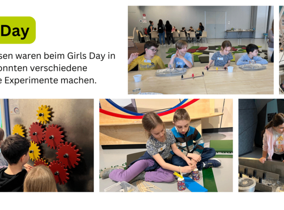 Drei Collagen zeigen Schüler bei einer Wissenschaftsveranstaltung. Die erste Collage zeigt Schüler, die Experimente durchführen. Die zweite Collage zeigt ein Mädchen und einen Jungen, die gemeinsam an einem Projekt arbeiten. Die dritte Collage zeigt ein Mädchen, das mit einer wissenschaftlichen Ausstellung interagiert.