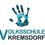 Volksschule Kremsdorf Ansfelden-Logo. Logo der Volksschule Kremsdorf mit einem stilisierten blauen Handabdruck und darunter dem Text 'VOLKSSCHULE KREMSDORF'.