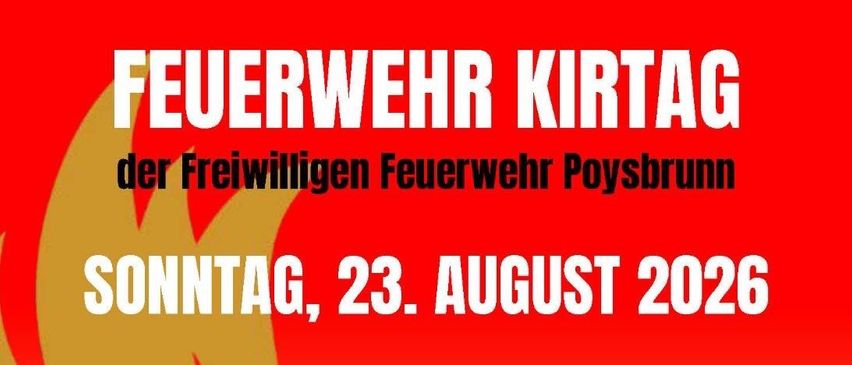 Plakat für eine musikalische Veranstaltung am Sonntag, 23. August 2026, um 10 Uhr am Schwemmplatz Poysbrunn. Der Eintritt ist frei.