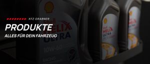 Das Bild zeigt mehrere Flaschen Shell Helix Ultra Motoröl, ein Produkt, das sowohl für Diesel- als auch für Benzinmotoren entwickelt wurde. Die Flaschen sind mit ihrem Gewicht und ihrer Viskosität sowie dem Shell-Logo beschriftet.