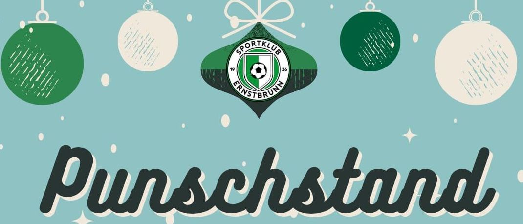 Plakat für Fußball-Strafstoßstände vom 28.11. bis 26.12. am Rathaus. Angeboten werden Kartoffelpuffer, Glühwein, Punsch und Glühweinvariationen. Beginn um 18 Uhr.