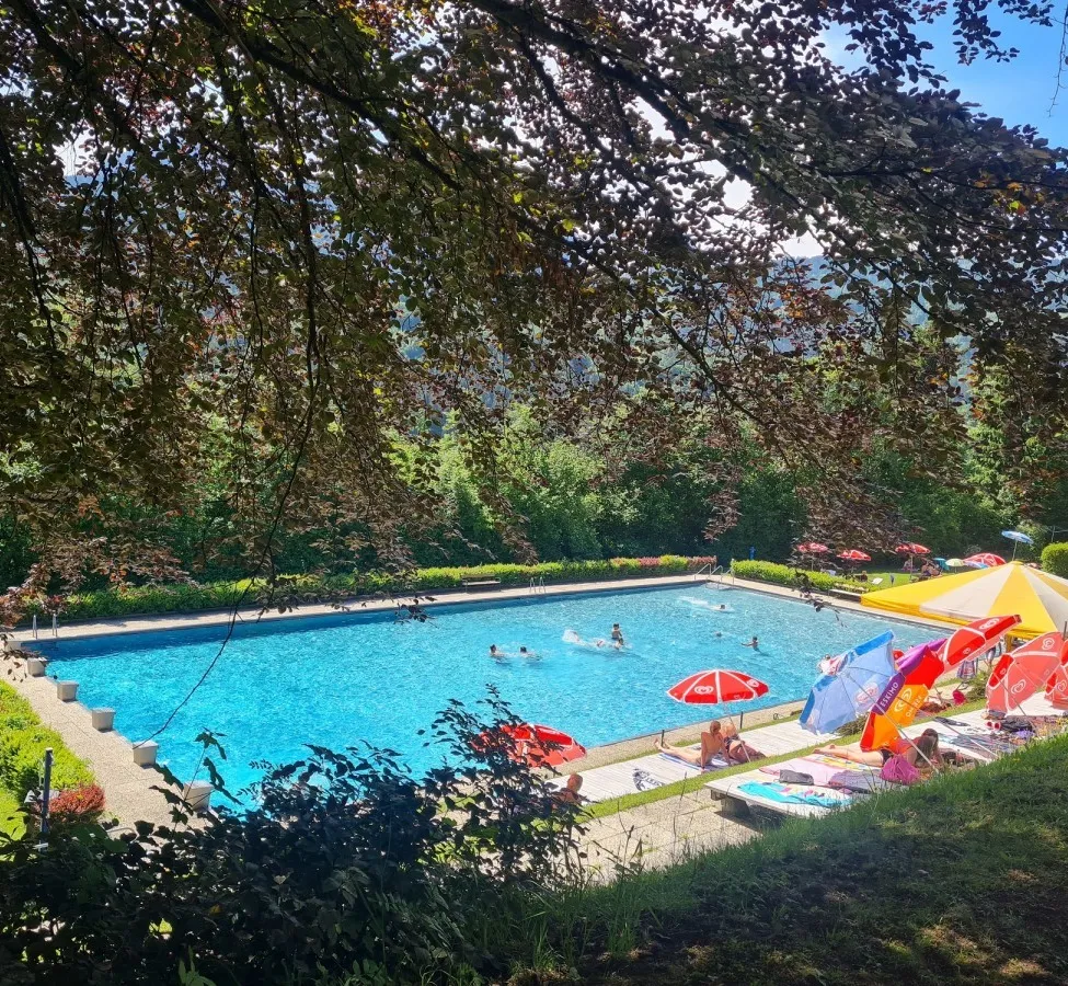 Pool, Water, Swimming Pool, Outdoors, Aerial View, Person, Nature
