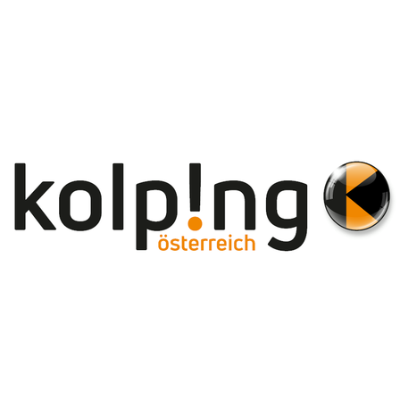 Logo von 'Kolping Osterreich', mit stilisiertem 'K' und 'O' und einem kleinen Kreislogo in orange, schwarz und weiß.