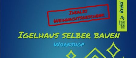 Plakat für einen Workshop zum Bau eines Iglus. Datum: 17. Januar 2026. Zeit: 8:30 Uhr bis 12 Uhr. Ort: Arbor Technical Institute Kreitl. Kosten: 95 Euro. Anmeldung per E-Mail.