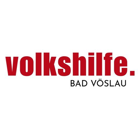 Das Volkshilfe-Logo, in Rot auf weißem Hintergrund dargestellt. Der Text lautet 'Volkshilfe. BAD VOESLAU'.