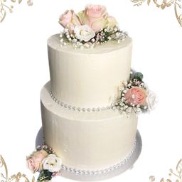 Bild enthält, Cake, Dessert, Food, Wedding, Wedding Cake, Birthday Cake, Cream, Flower, Plant, Rose