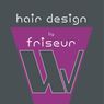 A purple and gray logo with the word 'friseur' at the top and the letters 'WV' in the middle. Below it, the word 'weiss' is written in white.
