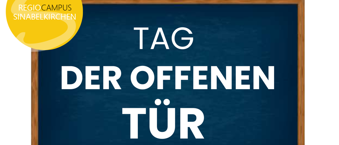 Plakat für den Tag der offenen Tür an der Mittelschule Sinabelkirchen am 9. Jänner 2026. Anmeldung bis 23.12.2025. Schulanmeldung vom 23.02.2026 bis 06.03.2026. Benötigte Dokumente: Geburtsurkunde, Staatsbürgerschaftsnachweis, Zeugnis und Kontaktdaten.