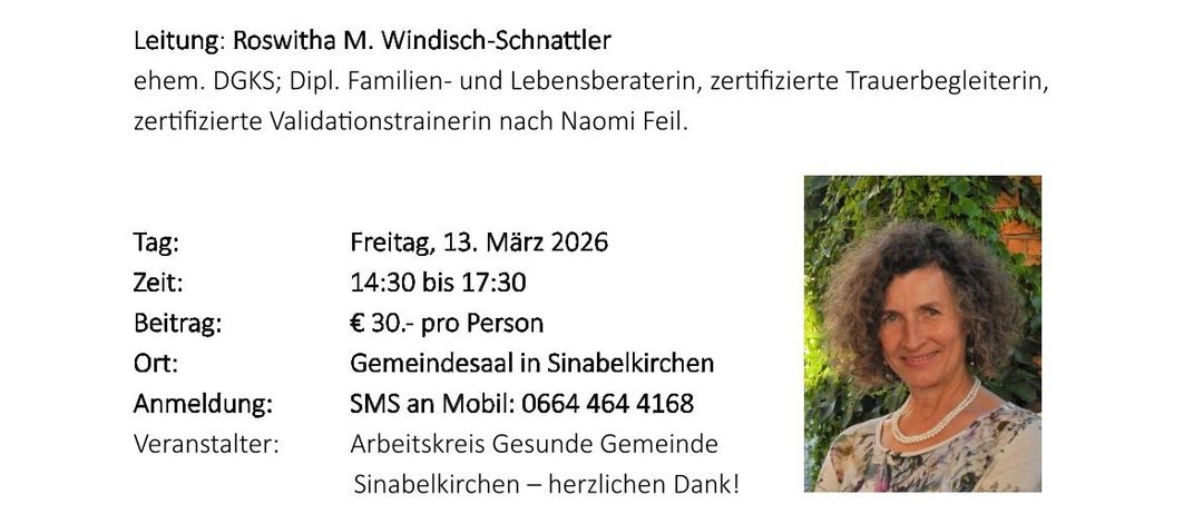 Workshop für Betroffene und Interessierte. Schwerpunktthemen: Im Schuh des anderen gehen, Kommunikation mit Betroffenen, Auswirkungen von Singen. Bringen Sie Ihr Interesse und Beispiele mit.