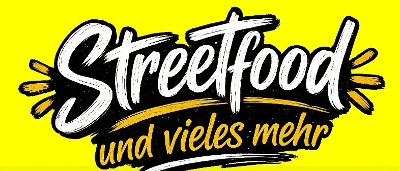 Ein Plakat für das SinaBelKichen Food and Fun Festival, mit einer Menschenmenge, Essensständen und Attraktionen wie einem Riesenrad, mit den Daten 18.9-20.9.26.