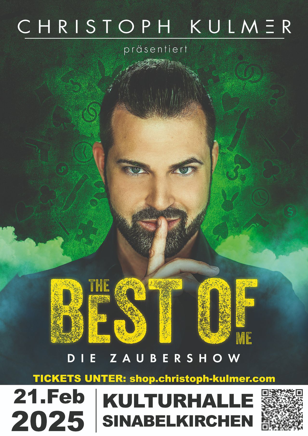 Bild enthält, Advertisement, Poster, Publication, Book, Adult, Male, Man, Person, Face, QR Code