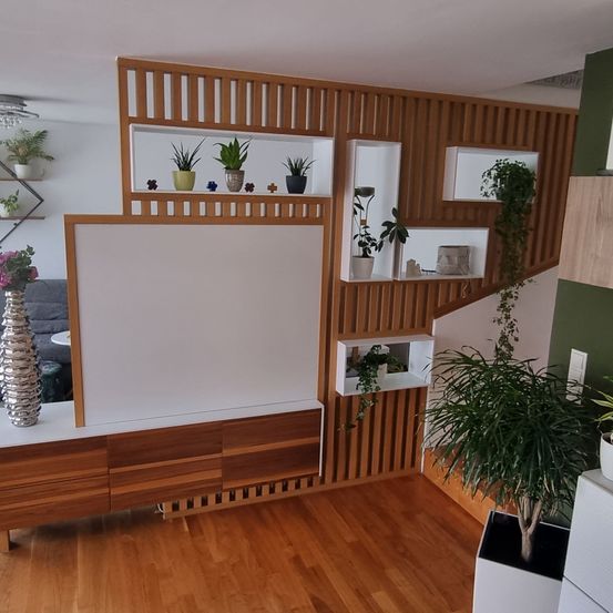Indoors, Interior Design, Living Room, Wood, Hardwood, Floor, Flooring, Plant, Potted Plant, Table