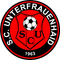 Das Emblem des SC Unterfrauenhaid, gegründet 1963, zeigt einen Fußball und einen Schild mit den Initialen SCU.