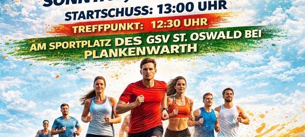 Wings for Life Run Veranstaltung am 10. Mai 2026. Start um 13:00 Uhr. Treffpunkt um 12:30 Uhr am Sportplatz des GSV St. Oswald. Lasst uns gemeinsam laufen.