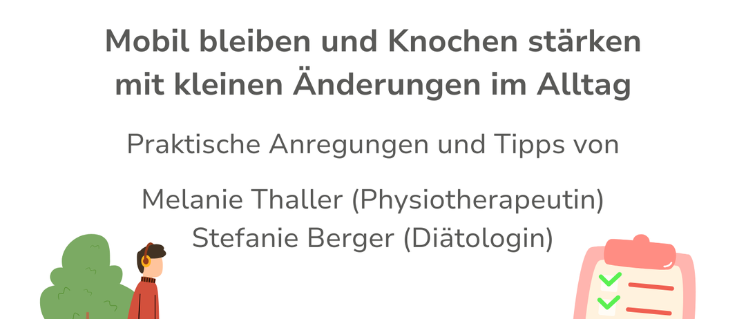 Plakat für einen Workshop über Bewegung und Ernährung für Lebensqualität im Alter von Melanie Thaller und Stefanie Berger am 25. Juli 2025.