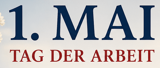 Das Plakat behandelt die religiöse Bedeutung des 1. Mai für die katholische Kirche und hebt soziale Gerechtigkeit und Menschenwürde hervor. Es enthält einen Zitat von Papst Franziskus und betont die biblische Grundlage für Arbeit als göttlichen Auftrag.