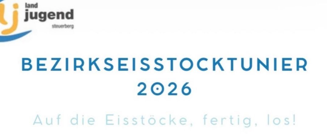 Ein Flyer für den Bezirkseisstock-Tuning-Event 2026 am Samstag, 24.01.2026. Die Veranstaltung findet in der Eisarena Eden statt, Beginn um 8:00 Uhr. Die Anmeldung ist bis 7:30 Uhr offen. Der Eintrittspreis beträgt 80 Euro, inkl. Essen und Getränke.