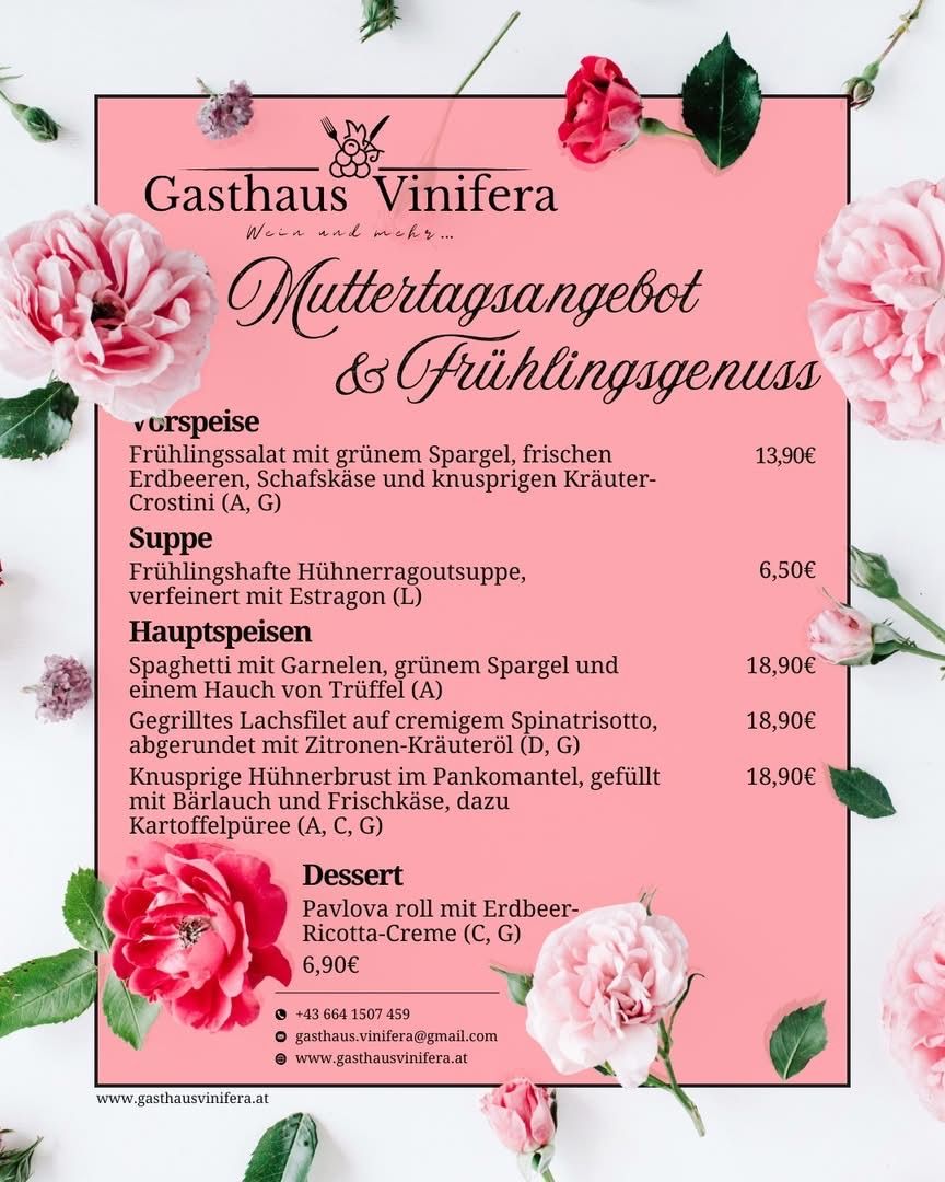 Ein Frühlingssalat mit grünem Spargel, frischen Erdbeeren, Schafskäse und knackigen Kräutern. Frühlingshaftes Hühnerragout-Suppe, verfeinert mit Estragon. Spaghetti mit Garnelen, grünem Spargel und einem Hauch von Trüffel. Gegrilltes Lachsfilet auf cremigem Spinatrisotto, abgerundet mit Zitronen-Kräuteröl. Knusprige Hühnerbrust im Pankomantel, gefüllt mit Bärlauch und Frischkäse, dazu Kartoffelpüree. Pavlova-Roll mit Erdbeer-Ricotta-Creme.
