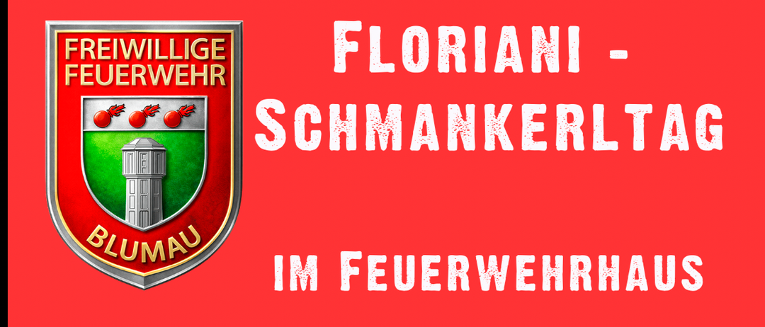 Illustration von zwei Feuerwehrleuten, die Bier trinken und feiern, mit Datum, Uhrzeit und Ort. Datum: 06.06.2026, Uhrzeit: 16:00 Uhr, Ort: Feuerwehrhaus.