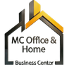 A 3D-rendered image of a stylized house with MC Office & Home Business Center text. The roof is yellow with black trim.