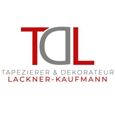 Das rote und graue Logo 'TAL' mit dem Namen 'Lackners-Kaufmann' darunter auf schwarzem Hintergrund.