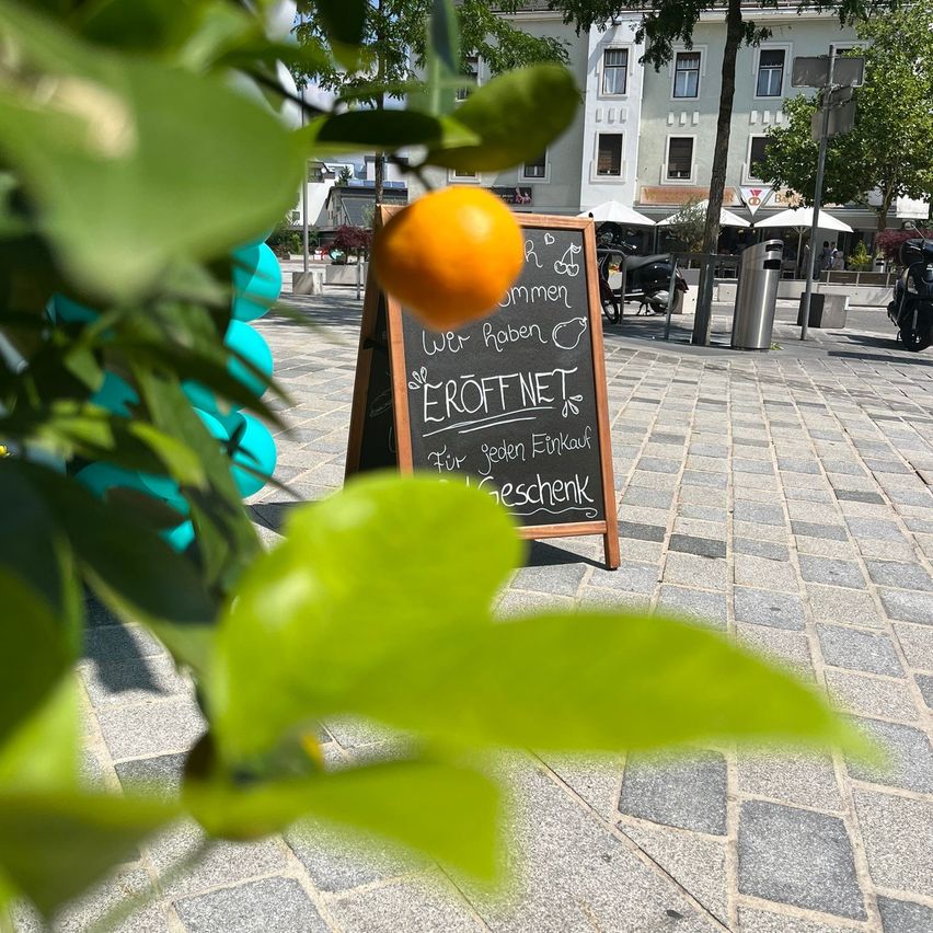 Bild enthält, Path, Citrus Fruit, Food, Fruit, Plant, Produce, Walkway, Blackboard