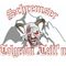 Ein Logo mit einem stilisierten, hörnertragenden Dämonengesicht mit Blutspuren und einem Bergsilhouetten-Hintergrund, begleitet von dem Text 'Schremser Tolgrohrn Teufel'n' in gotischer Schrift.