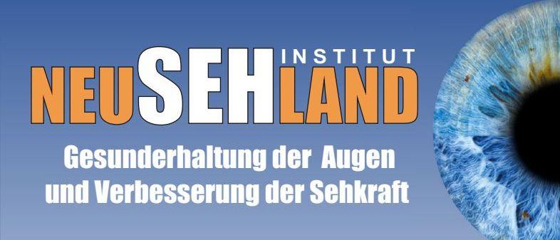 Plakat für Augengesundheitsveranstaltung von Institut NeuSehLand. Zeigt Augenbilder, Datum, Uhrzeit und Ort der Veranstaltung. Beinhaltet Kosten und Informationen zu Getränken und Buffet.