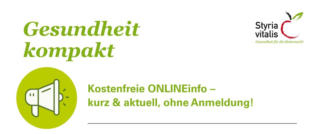 Plakat über Dry January-Veranstaltung. Es zeigt ein Lautsprecher-Symbol, Health Compact-Logo und Styria Vitalis-Logo. Die Veranstaltung ist am 13. Jänner 2026 von 18:30 bis 19:00 Uhr. Es geht um Trinkgewohnheiten und bietet lustige Fakten, Erkenntnisse und Tipps.