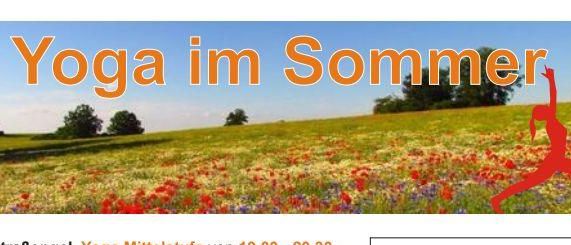 Yoga-Kurse finden an verschiedenen Orten statt. Montag und Freitag in Gratwein/StrafSengel und Mittwoch in St. Radegund. Anmeldung erforderlich. Kontaktieren Sie Daniela Ladenstein für Details.