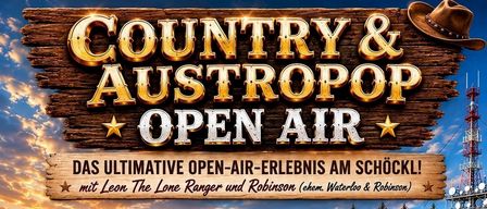 Ein Open-Air-Event am Schöckl mit Leon The Lone Ranger und Robinson am 04. Juli 2026. Speisen wie Rippchen, Huhn und Bratwurst sind verfügbar. VIP-Tische mit alkoholischen Getränken erhältlich. Freier Eintritt.