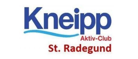 Das Logo für Kneipp Aktiv-Club in St. Radegund, mit blauen und roten Farben und einem Wasserwellen-Symbol.
