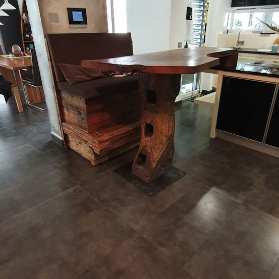 Floor, Flooring, Wood, Indoors, Interior Design, Plywood, Hardwood, Furniture, Table, Building