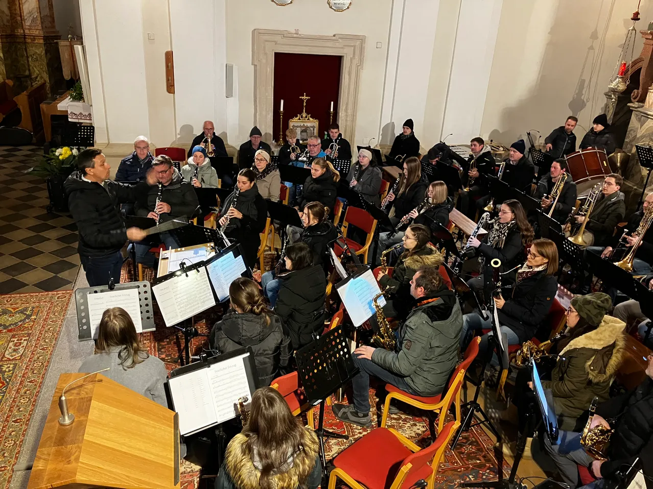 Adult, Female, Person, Woman, Indoors, Male, Man, Group Performance, Musical Instrument, Musician