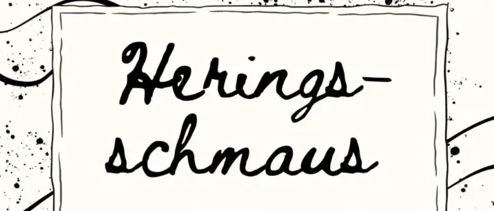 Plakat für ein Heringsfest. Das Datum ist der 18. Februar 2026. Ort ist Kastell Stegersbach. Es sind drei Fischillustrationen zu sehen.