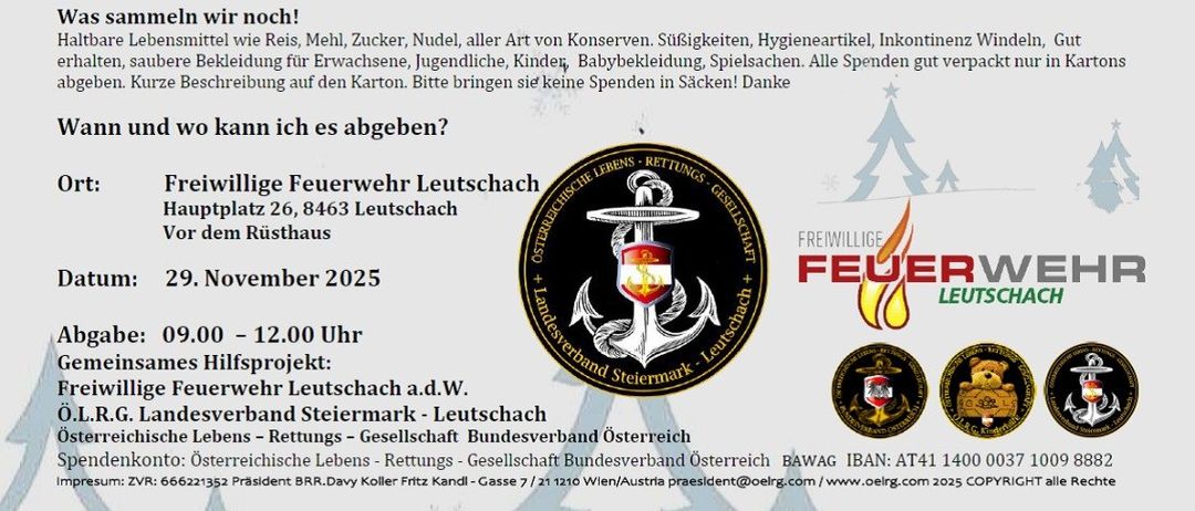 Ein Bild zeigt ein junges Kind, das eine rote Box mit der Aufschrift "OLRG Weihnachtskiste" hält. Das Kind trägt ein rotes Karohemd. Das Bild enthält Text in Deutsch über eine Organisation, die Weihnachtsboxen für Kinder in Österreich und Osteuropa sammelt. Es werden Geschenkideen und die Bedeutung des Verpackens von Geschenken in Weihnachtspapier erwähnt. Das Bild enthält auch ein Logo und Kontaktdaten für die Organisation.