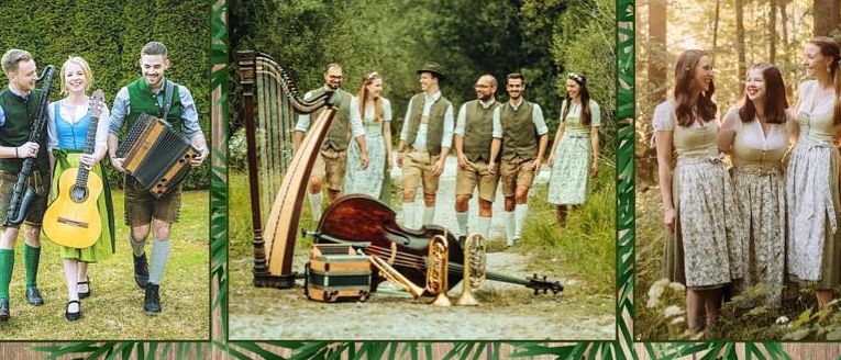 Plakat zur CD-Präsentation mit Musikern, die verschiedene Instrumente spielen, Datum vom 8. November 2025 und Details zu Rednern und Künstlern der Veranstaltung. Es enthält Ticketinformationen und Sponsorendetails.