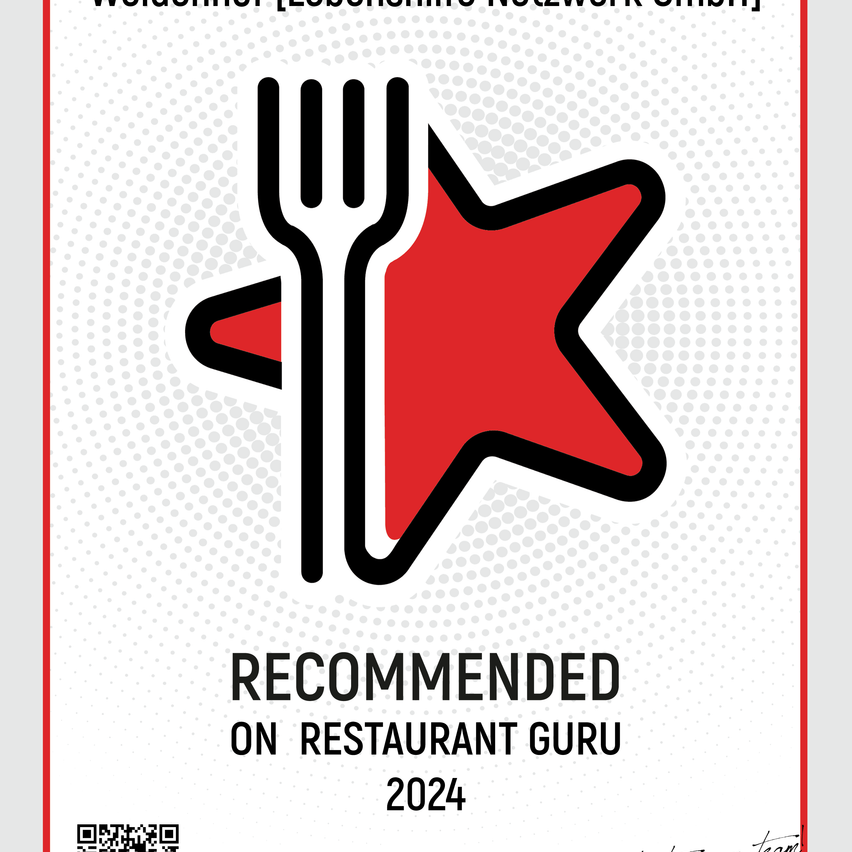Bild enthält, Cutlery, Fork, Advertisement, Poster, QR Code
