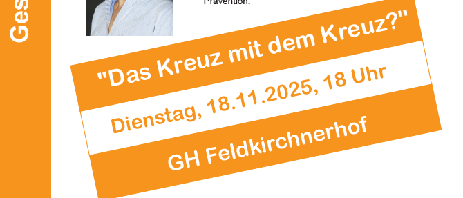 Vortrag über Rückenschmerzen mit einem Physiotherapeuten. Geplant für den 18.11.2025 um 18 Uhr. Effektive Maßnahmen und Tipps, um schmerzfrei und beweglich zu bleiben. Kontakt unter Tel. 0316/29 11 35 - 11.