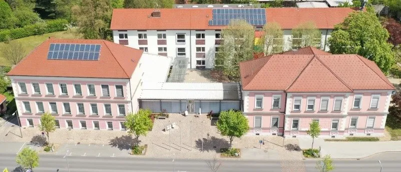 Outdoors, Aerial View, Architecture, Building, Electrical Device, Solar Panels