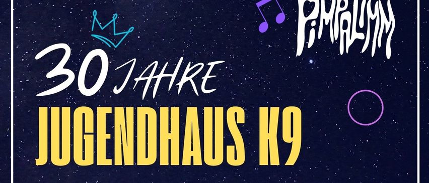 Plakat für das 30-jährige Jubiläum von Souljackers im Jugendhaus K9, Open-Air um 19 Uhr.