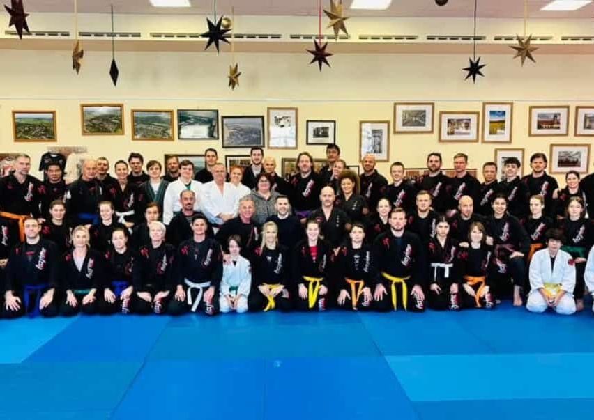 Bild enthält, People, Person, Martial Arts, Sport, Karate, Groupshot, Adult, Female, Woman, Painting