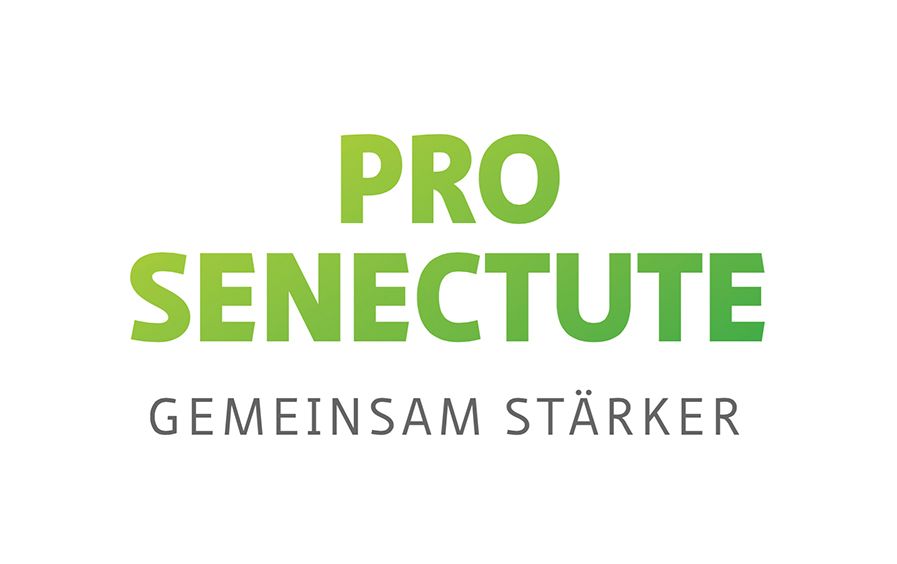 Logo für 'Pro Senectute' mit dem Slogan 'Gemeinsam Stärker' in grüner Schrift auf weißem Hintergrund.