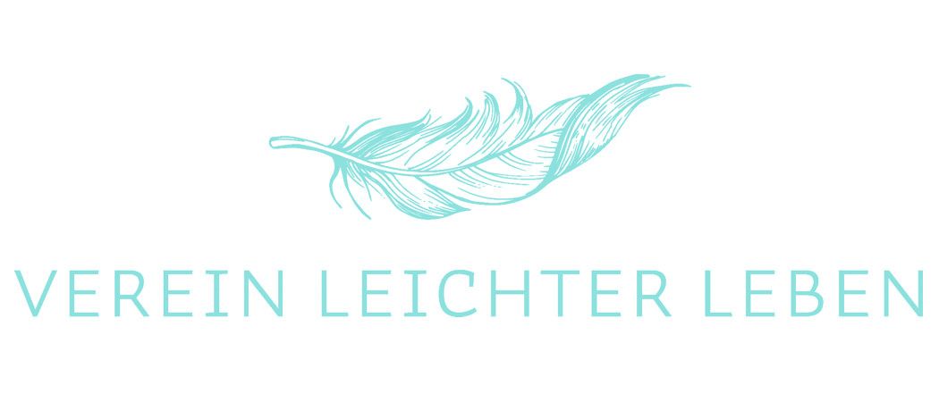 Logo für 'Rein Leichter Lee' mit einer türkisfarbenen Feder auf weißem Hintergrund. Der Name ist in türkis geschrieben, passend zur Farbe der Feder.